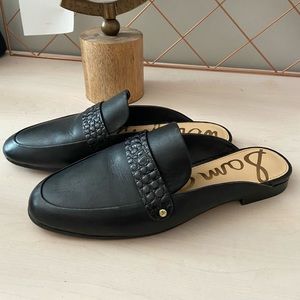 Sam Edelman Black Leather Perri Mule slides shoes